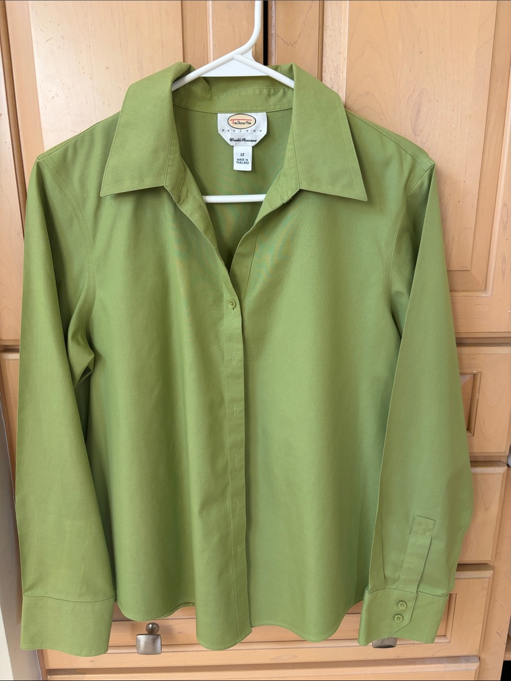Talbots Petite Lime Green Button-Up Shirt